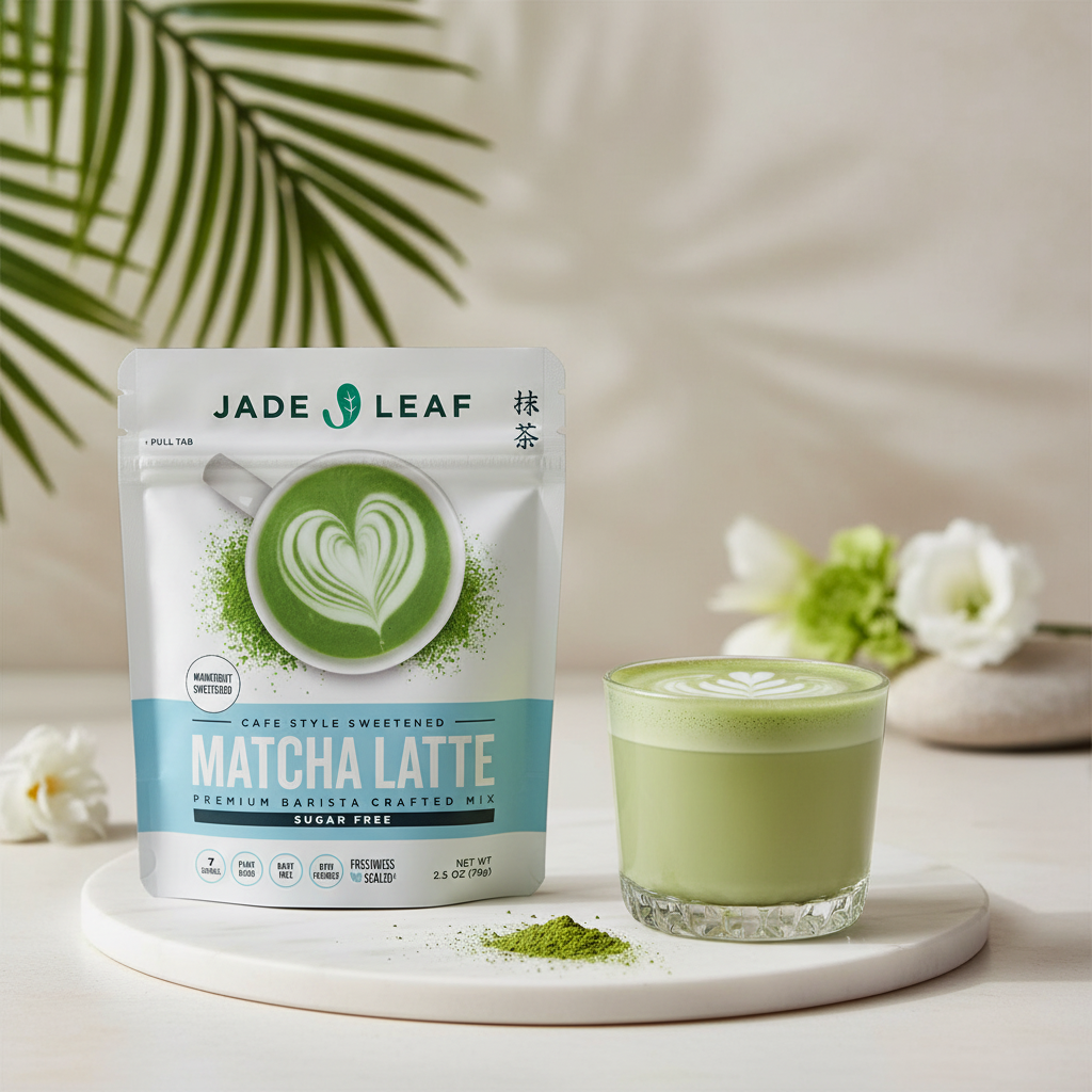 Jade Leaf Matcha Latte Sugar Free con vaso
